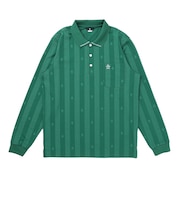 マンシングウエア（MUNSINGWEAR）ゴルフウェア ペンギンストライプジャガード長袖ポロシャツ MG6FLS48M GR00