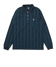 マンシングウエア(MUNSINGWEAR)ゴルフウェア ペンギンストライプジャガード長袖ポロシャツ MG6FLS48M NV00