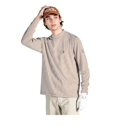 マンシングウエア（MUNSINGWEAR）ゴルフウェア 保温 ヒートナビ モックネック長袖シャツ MG4FLS25M BW00