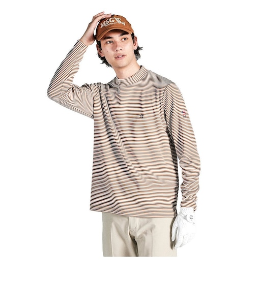 マンシングウエア（MUNSINGWEAR）ゴルフウェア 保温 ヒートナビ モックネック長袖シャツ MG4FLS25M BW00
