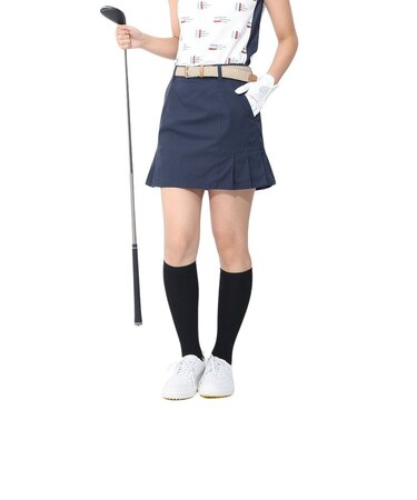 クランク（CLUNK）ゴルフウェア 撥水 インナーパンツ付き サイドプリーツスカート CL5RUP11 NVY