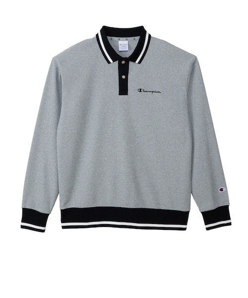 Champion ゴルフ 長袖ポロシャツ XL グレー チャンピオン（CHAMPION）ゴルフウェア ロングスリーブ ポロシャツ C3