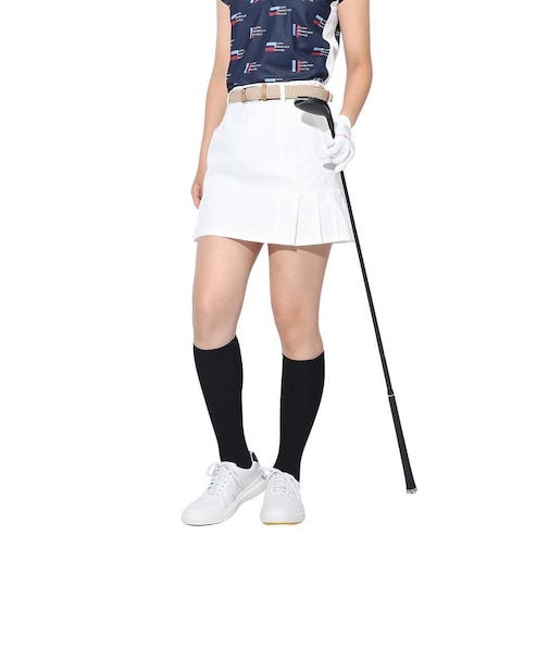 クランク（CLUNK）ゴルフウェア インナーパンツ付き 撥水 サイドプリーツスカート CL5RUP11 WHT