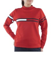 ゴルフウェア スムース裏起毛 ハイネックフラッグ スウェット THLA681-RED