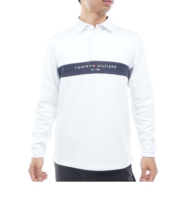 ゴルフウェア スムース裏起毛 長袖台衿付きシャツ THMA683-WHT