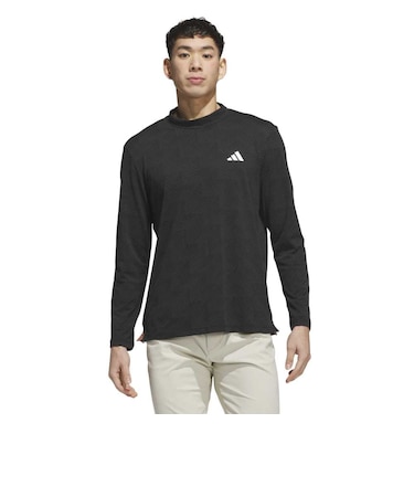 アディダス（adidas）ゴルフウェア クライマクール ジャカード 長袖ポロシャツ MBJ37-KG9976 BLK