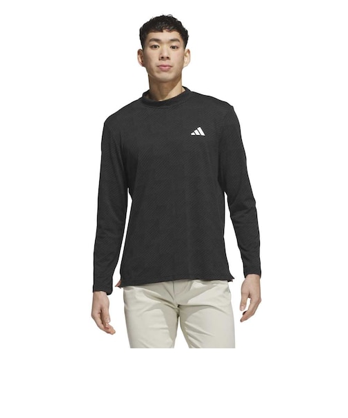 アディダス（adidas）ゴルフウェア クライマクール ジャカード 長袖ポロシャツ MBJ37-KG9976 BLK