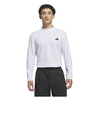 アディダス（adidas）ゴルフウェア クライマクール ジャカード 長袖ポロシャツ MBJ37-KG9975 WH