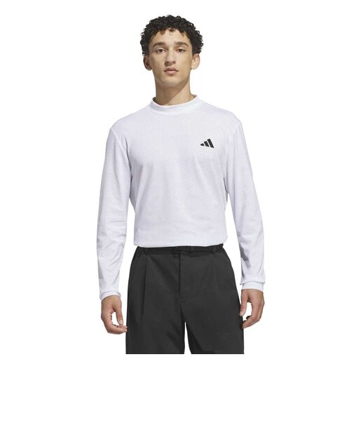 アディダス（adidas）ゴルフウェア クライマクール ジャカード 長袖ポロシャツ MBJ37-KG9975 WH