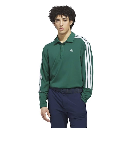 アディダス（adidas）ゴルフウェア スリーストライプス 長袖ポロシャツ