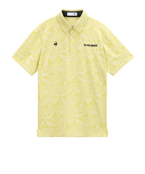 ルコックスポルティフ（lecoqsportif）ゴルフウェア 吸汗速乾 マリンパラソルジャカード柄半袖シャツ LG6SHS09M YL00
