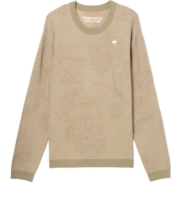 ルコックスポルティフ（lecoqsportif）ゴルフウェア リーフ柄ジャカード長袖クルーネックセーター LG6FST00M BG00