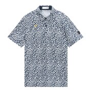 ルコックスポルティフ（lecoqsportif）ゴルフウェア 吸汗速乾 ミナモ柄半袖シャツ LG6SHS08M NV00