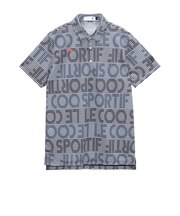ルコックスポルティフ（lecoqsportif）ゴルフウェア 吸汗速乾 グラフィックロゴ ボーダー柄 半袖ポロシャツ LG6SHS06M NV00