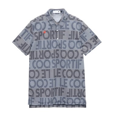 ルコックスポルティフ（lecoqsportif）ゴルフウェア 吸汗速乾 グラフィックロゴ ボーダー柄 半袖ポロシャツ LG6SHS06M NV00