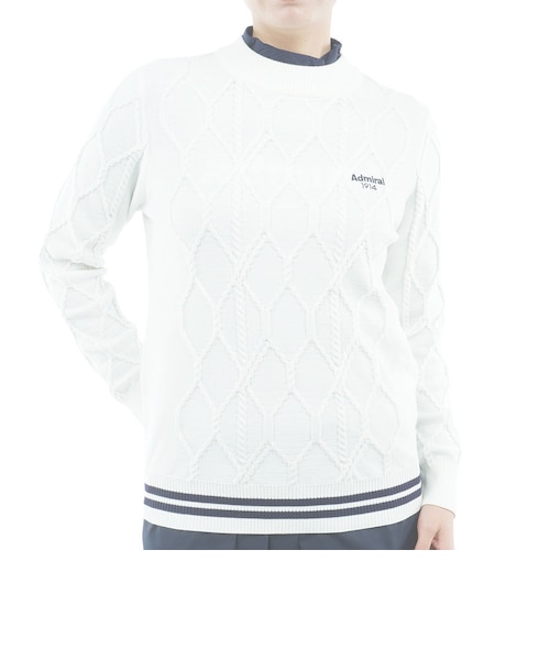 早い者勝ちホワイトフード付きセーター 1PIUTUGUALE3GOLF Mサイズ アドミラル ゴルフ（Admiral GOLF）ゴルフウェア ケーブル ボトル