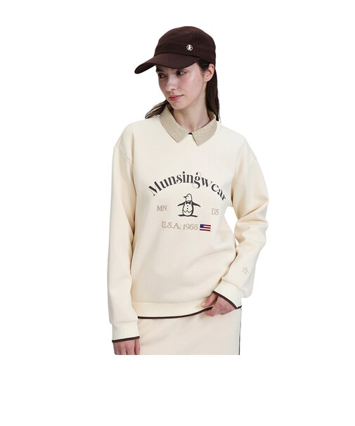 マンシングウエア（MUNSINGWEAR）ゴルフウェア はっ水 ダンボールニット プルオーバー MG6FSW31L WH00