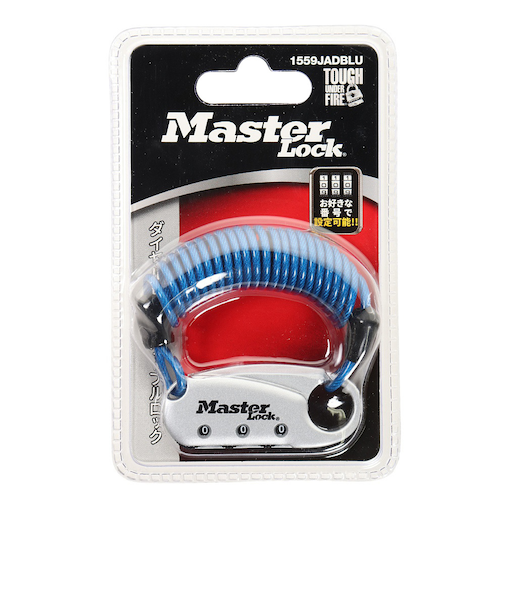 マスターロック（MASTERLOCK）ダイヤルコイルケーブルロック BL ML 1559JADBLU