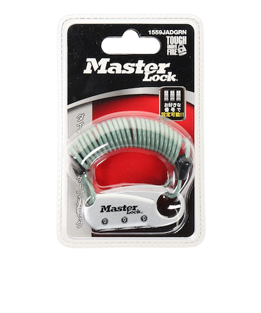 マスターロック（MASTERLOCK）ダイヤルコイルケーブルロック GN ML 1559JADGRN
