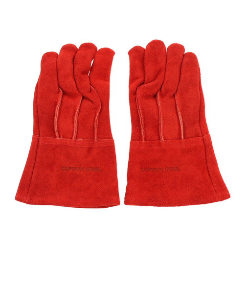 キャプテンスタッグ（CAPTAIN STAG）グローブ 革 アウトドア 焚き火 ソフトレザーグローブRD Lサイズ UM-1909 GV レッド キャンプ用品