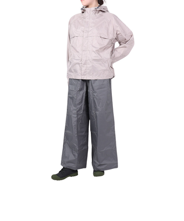 マック(Makku)レインウェア 雨具 上下セット 耐水 透湿 ワイドレインスーツ AS-620 ベージュ 透明バイザー付き