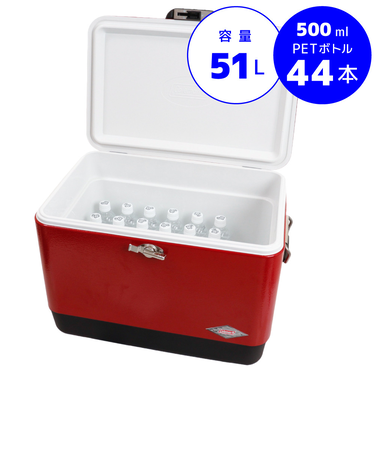 コールマン（Coleman）スチールベルトクーラー 54QT レッド ブラック 51L 3000006615 クーラーボックス キャンプ BBQ バーベキュー…
