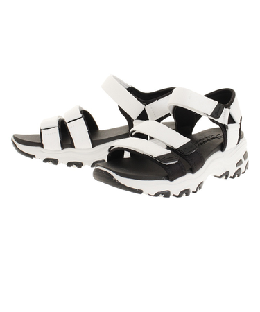 スケッチャーズ（SKECHERS）スポーツサンダル ディーライト フレッシュキャッチ ホワイト 31514 面ファスナー ストラップ レジャー タウン 厚底