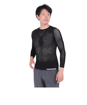 POLEWARDS（POLEWARDS）インナー 下着 長袖 ドライコンフォート メッシュ アンダーシャツ PW2HJU05 BLK ブラック 洗濯ネット付
