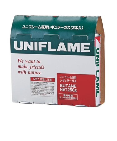 ユニフレーム（UNIFLAME）レギュラーガス(3本) カセットボンベ バーナー 650028 ユニフレーム専用 ガス 燃料 セット
