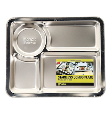 ステンレス コンボ プレート A G815-966A 食器 トレイ アウトドア キャンプ BBQ バーベキュー