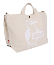 チャムス(CHUMS)収納力 抜群 A4サイズ ブービーバードロゴ ショルダーバッグ 手提げバッグ CH60-3494-W001 ホワイト マチ付