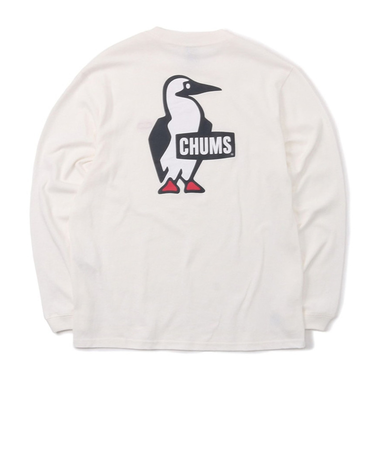 チャムス（CHUMS）長袖Tシャツ ロンT ブービーロゴTシャツ CH01-2275-W001 ホワイト バックプリント 綿100