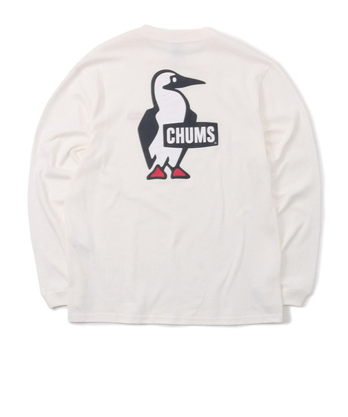 チャムス（CHUMS）長袖Tシャツ ロンT ブービーロゴTシャツ CH01-2275-W001 ホワイト バックプリント 綿100