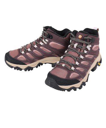 メレル（MERRELL）ゴアテックス トレッキングシューズ ミッドカット 登山靴 モアブ3 SYNTHETIC MID 500184 BURGUNDY ビブラ…