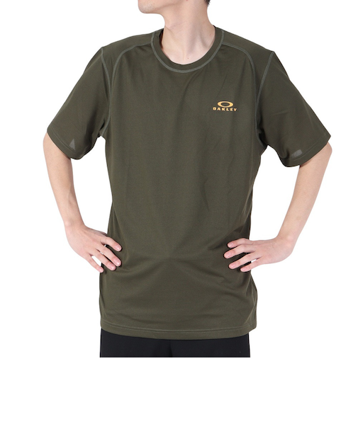 オークリー（OAKLEY）吸汗 ストレッチ 半袖Tシャツ ENHANCE メッシュ RC Tシャツ FOA404279-86L オリーブ