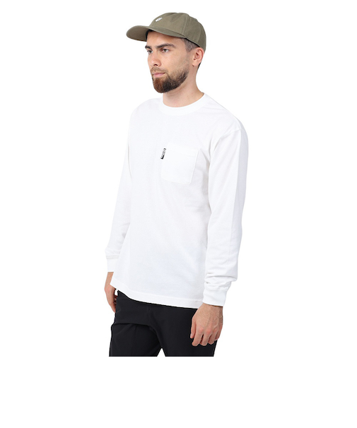 ジャックウルフスキン（JackWolfskin）長袖Tシャツ ロンT JP POCKET ポケットTシャツ V2 5022584-5018 ホワイト
