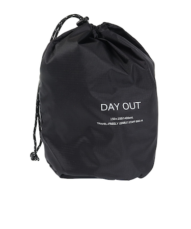 収納バッグ 登山用小物 USABLE スタッフバッグ M DO029-M-BLACK ブラック 1.4L