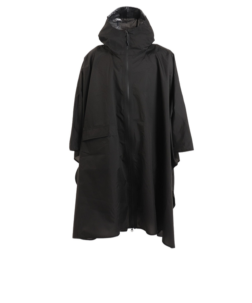 キウ（Kiu）レインコート レインポンチョ デイリー K319-900 ブラック 収納袋付 防水ラミネート加工