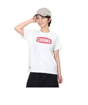 チャムス（CHUMS）ロゴ 半袖Tシャツ CH11-2277-W014 ホワイト×レッド