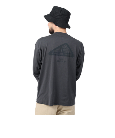 ニューバランス（new balance）ラッシュガード 長袖Tシャツ MT1996 AMT35015PHM グレー 速乾 UVカット 紫外線対策