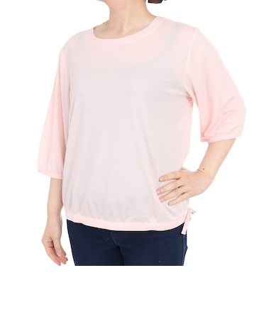 接触冷感 速乾 半袖Tシャツ 5分袖Tシャツ ZTFAH75-004 ピンク