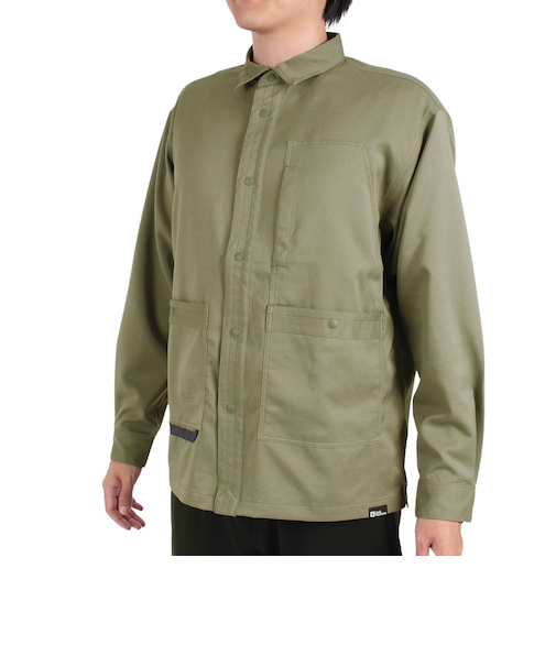 ジャックウルフスキン（JackWolfskin）カジュアルシャツ 長袖シャツ JP ブッシュクラフト オーバーシャツ 5032421-4550 カーキ