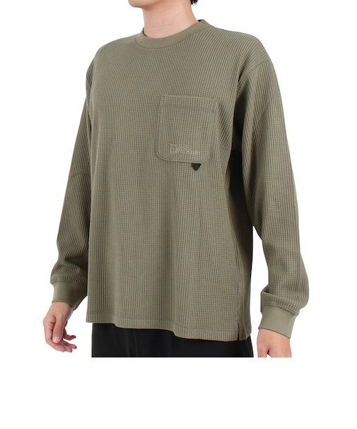 ジャックウルフスキン（JackWolfskin）長袖Tシャツ ロンT COZY WAFFLE 5032561-4550 オリーブ