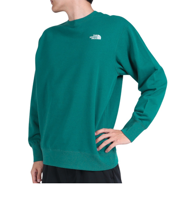 ザ・ノース・フェイス（THE NORTH FACE）スウェット トレーナー 長袖 ロゴクルーネック NT62335X AE グリーン