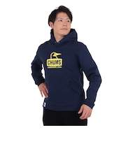 チャムス（CHUMS）スウェット パーカー ブービーフェイス プルオーバー CH00-1419-N098 ネイビー×イエロー 裏起毛 綿100