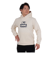 チャムス（CHUMS）スウェット パーカー ブービーフェイス プルオーバー CH00-1419-W095 ホワイト×ネイビー 裏起毛 綿100