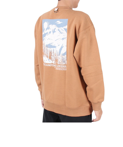 BonFire(Bonfire)スウェット バックプリント トレーナー スタイルクルーフリース 50BNF3FCD2290 CML キャメル