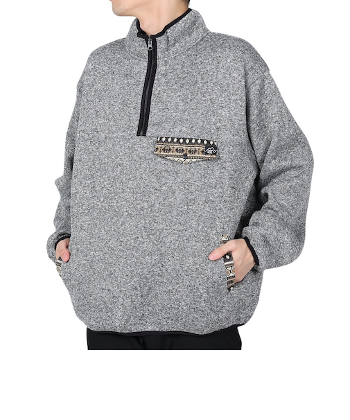 パワー・トゥ・ザ・ピープル(POWER TO THE PEOPLE)MOVING ライトスライバーニット スタンドハーフジップ 3901111-03 MGR