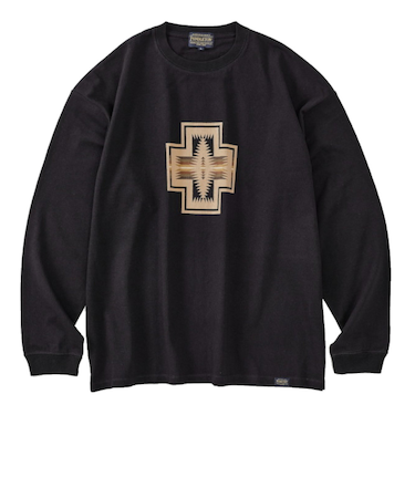 ペンドルトン（PENDLETON）フロントプリント 長袖Tシャツ 19807224 Black