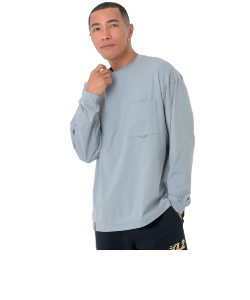 ニューバランス（new balance）長袖Tシャツ ラッシュガード MT1996 ロングTシャツ AMT45018 YST グレー 吸汗速乾 透けにくい